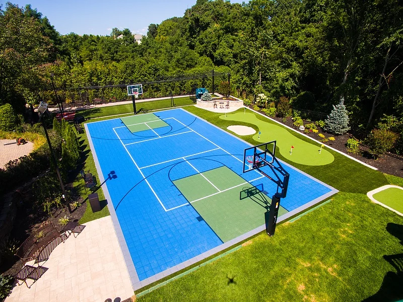 Garden basketball court reference viewed from above