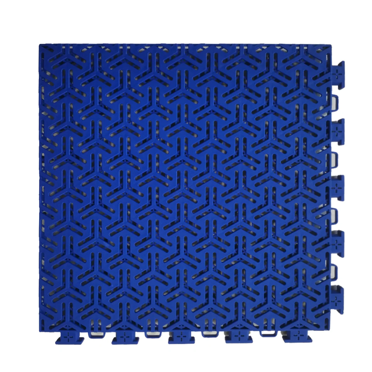 Full blue modular sports tile showing the open surface pattern and connection edges