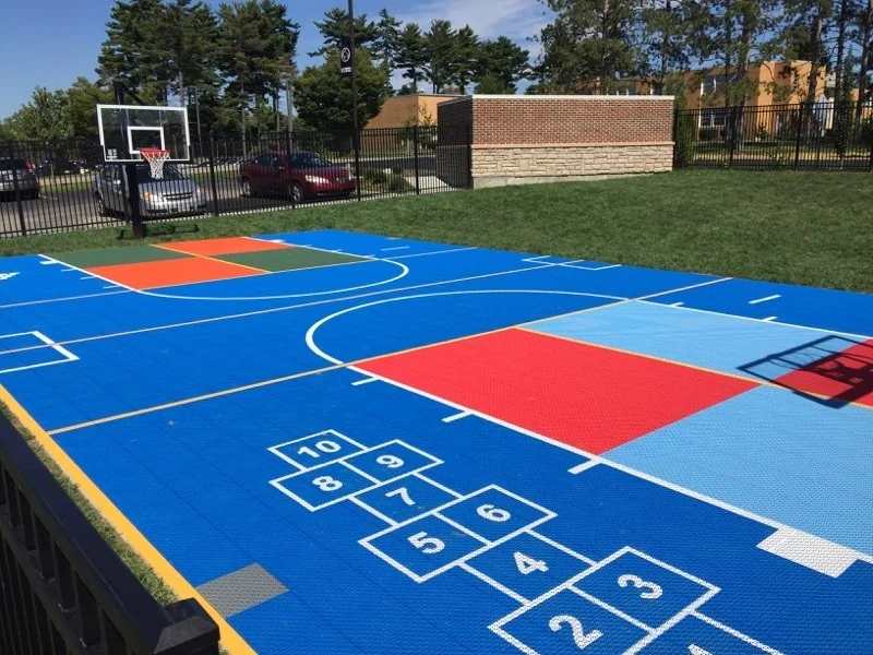 Outdoor modular multi-sport court