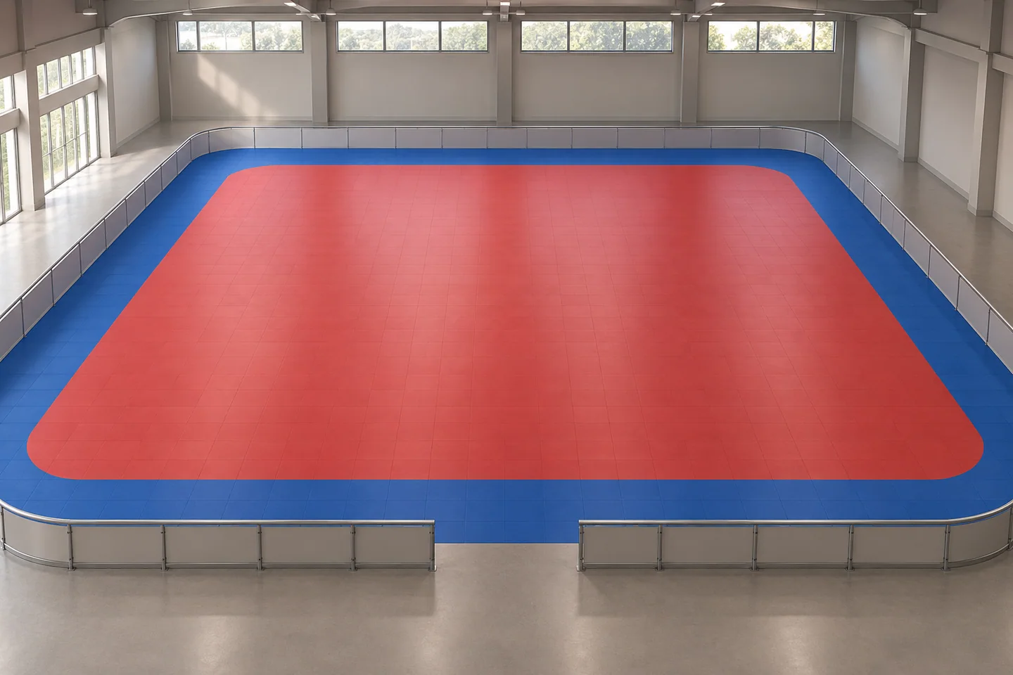 Red and blue roller rink colour concept